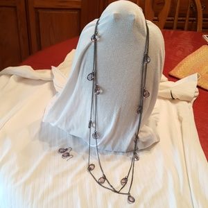 Amethyst necklace & earrings set NWOT